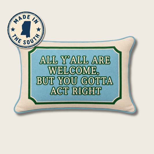 All Are Welcome But Piped Pillow
